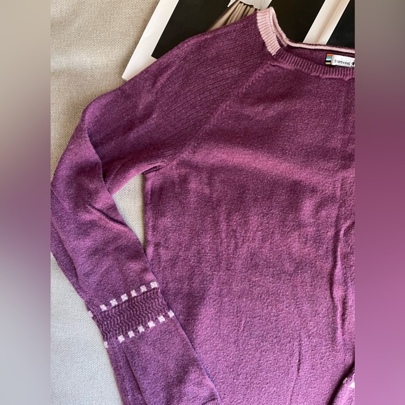 Smartwool Bell Sleeve Crew Neck Sweater In Sangria Heather Size M - Picture 8 of 16